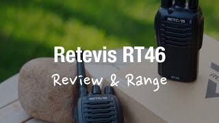 Retevis RT46 PMR446 Two Way Radio Review and Range Test [upl. by Linnea]