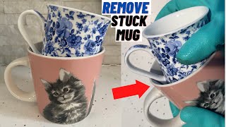 How To Remove Mug Stuck In Another Mug Glass [upl. by Okomom858]