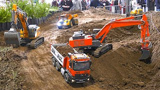 Fantastic RC Construction Site RC Excavators Dump Trucks Faszination Modellbau Friedrichshafen 2023 [upl. by Karee198]