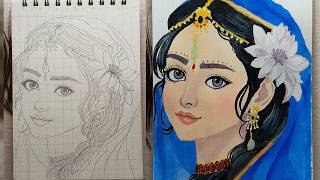 Easy Radha Rani Painting 🖌️🎨 Beautiful Radha Rani Painting❤️ [upl. by Llenram681]