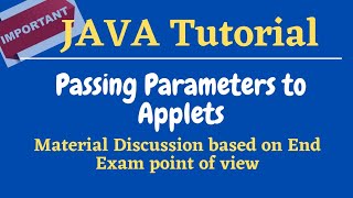 Passing parameters to Applets  getParameter  method  PARAM attribute  Java for beginners [upl. by Rainger]