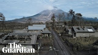 Drone footage reveals damage from Indonesias Mount Semeru volcano eruption [upl. by Eekram67]