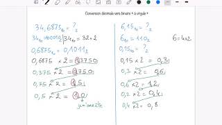Bases Num Conversion décimal vers quotbinaire à virgulequot [upl. by Rahs431]