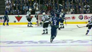 Kevin Bieksa 2OT gamewinner series clincher CBC 52411 [upl. by Nnairb]