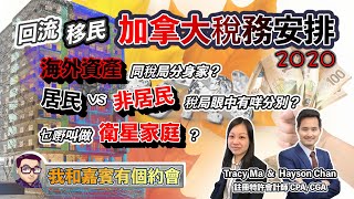 加拿大回流及移民稅務安排，海外資產等同稅局分身家？稅局眼中居民及非居民分別。工簽學簽使唔使報稅？衛星家庭定義。 [upl. by Aramen160]