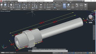 AutoCAD 3D Thermowell how To drawing new thermowell of thermocouple P1 [upl. by Prinz]