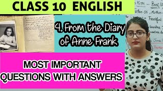 From the diary of anne frank class 10 question answer [upl. by Eirolav629]