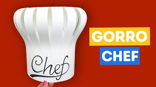 👨‍🍳 Cómo hacer gorro de Chef con cartulina ¡Fácil [upl. by Anik489]