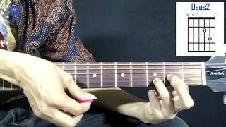 How To Play Dsus2 on Guitar at 3 Positions Open Barre amp Partial Chord [upl. by Mechelle]