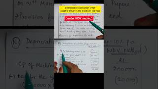 Depreciation Imp sum Full video uploaded in channel  Depreciation chapter class 11 bcom shorts [upl. by Akirdnas]