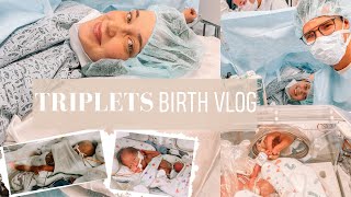 TRIPLETS preterm BIRTH VLOG 27 weeks delivery [upl. by Eidurt799]