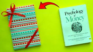 How to Wrap a Book with Gift Wrapper  Book Wrapping Ideas with Ribbon  DIY Gift Packing Idea [upl. by Lyle]