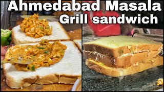 3 layer grill sandwich making AHMEDABAD MASALA CLUB SANDWICH  street food recipe shorts [upl. by Klotz]