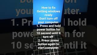 fix quotgetting windows ready dont turn off your computerquot [upl. by Mclyman]