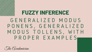 FS 5 Fuzzy inference Generalized modus ponens Generalized modus Tollens with proper examples [upl. by Dorraj]