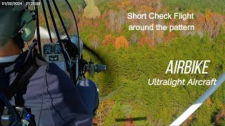 AirBike Ultralight  quick check flight around the pattern [upl. by Morven]