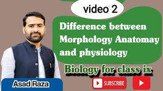 Difference between Morphology Anatomy and physiologyChapter 1class 9th Branches of biology [upl. by Antonetta]