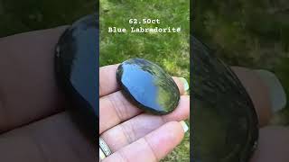 62ct Blue Labradorite Oval Cabochon Pocket Healing Stone shorts [upl. by Llewol]