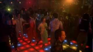 Saturday Night Fever Disco Inferno The Trammps John Travolta dancing HD 1080 with Lyrics [upl. by Akila142]