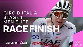 SUPERB VICTORY 😮‍💨  Giro DItalia Stage 1 Race Finish  Eurosport Cycling [upl. by Airetnohs]