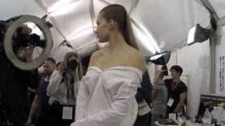 Issey Miyake  Backstage  PE 2014  Paris Fashion Week [upl. by Nnaerb]