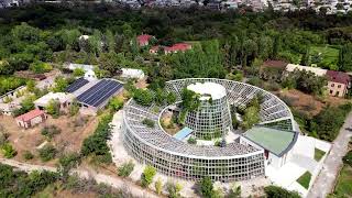 4k drone video Yerevans Monumental Greenhouse A 70Meter Wonder in the Botanical Park [upl. by Yttig]