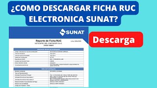 Pasos para descargar FICHA RUC SUNAT 2023 [upl. by Hays]