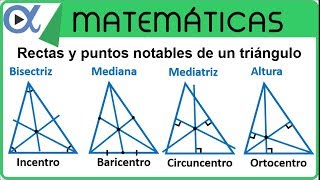 Rectas y puntos notables de un triángulo  Geometría  Vitual [upl. by Ahseuqram]