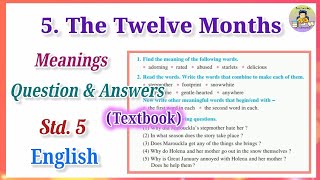 5The Twelve MonthsTextbook Questions with AnswersEnglish Lesson 5English Std5Lesson 5 Meanings [upl. by Colpin]