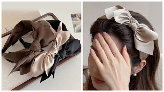 Bow headband tutorial ✨How to make a bow on headband ✨diy headband [upl. by Eyanaj]