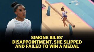 Olympics 2024 Simone Biles is human too she slipped on the balance beam and failed to win a medal [upl. by Gnaoh]