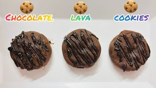 Dark chocolate Lava cookies full recipe  Homemade and tasty  melted lava chocolate [upl. by Leelahk]