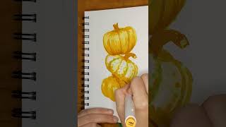 MARKERS  Happy Pumpkins 🎃 art halloween sketchbook [upl. by Wynn936]