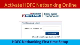 How to activate HDFC Bank Internet banking  Step by Step hdfc netbanking guide [upl. by Ramraj433]