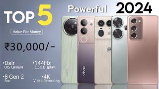 Top 5 Mobile Phones Under 30000 August 2024  SD 8 Gen 2  144Hz  OIS with 4K [upl. by Narud]