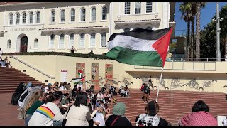 Students protest for academic boycott of Israel [upl. by Aleacem]