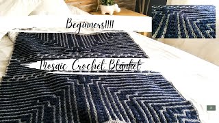 MOSAIC CROCHET  FOR BEGINNERS  EASY FOLLOW ALONG TUTORIAL mosaiccrochet mosaiccrochetblanket [upl. by Kikelia948]