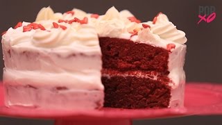 Easy Red Velvet Cake Recipe  Valentines Day Dessert Ideas  POPxo Food [upl. by Rox]