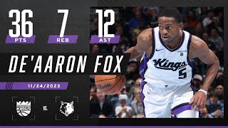 DeAaron Fox EXPLODES with a doubledouble in Kings big win over Timberwolves 💪  NBA on ESPN [upl. by Leoni]