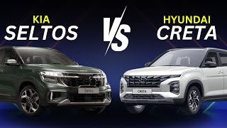 Kia Seltos vs Hyundai Creta Comparison 2024  कौन सी खरीदें motorverse [upl. by Eisiam]