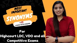 Synonyms।। Important Synonyms For High Court LDC and Other Exams। Learn With Rajani [upl. by Av]