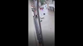 Footage Reveals Devastating Floods in Germanys Saarbrücken [upl. by Hannus]