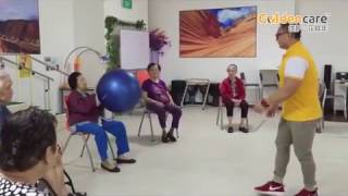 Group exercise on ball games for Ageing Seniors Elderly at goldencare [upl. by Awram]