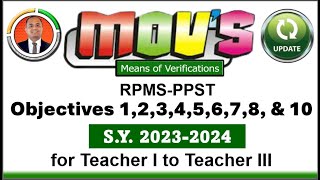 MOVs for RPMS Objectives 1234567810 for T1 T3 II SY 2023 2024 [upl. by Coletta]