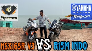 Speeder NSX165R V3 VS Yamaha R15M Indonesia Comparison Review  Specifications Features amp Price [upl. by Gaven]