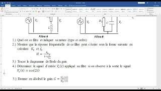 Exercice avec solution module traitement du signal licence3 quotLES FILTRESquot [upl. by Adnaral523]