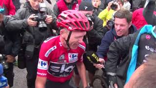 The celebration of Christopher Froome at the Angliru  Vuelta a España  Tour of Spain 2017 [upl. by Hegarty235]