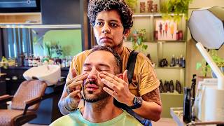 💆🏻Indian Head Massage in Brazilian Barbershop – Salvador 🇧🇷 [upl. by Mungo]