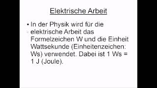 Elektrische Arbeit [upl. by Heinrick359]