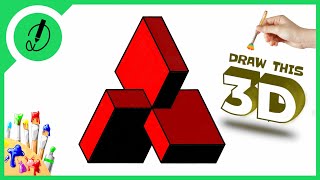 how to draw 3D for beginner with dimension  Draw this [upl. by Marne576]